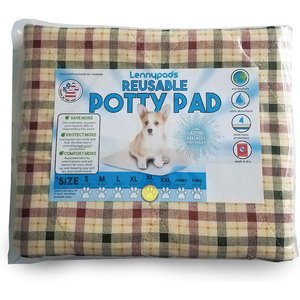 Lennypads Ultra Absorbent Washable Dog Pee Pads, Tan Plaid, X-Large Long: 24 x 36-in, Unscented