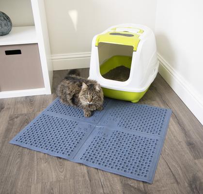 Show full view: Petlinks Purrfect Paws Cat Litter Mat, Blue, Large slide 7 of 11