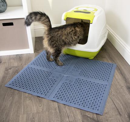 Show full view: Petlinks Purrfect Paws Cat Litter Mat, Blue, Large slide 8 of 11