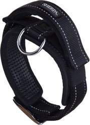 Sherpa Dog Collar with Built in Leash, Black, X-Large