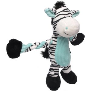 Charming Pet Pulleez Zebra Squeaky Plush Dog Toy