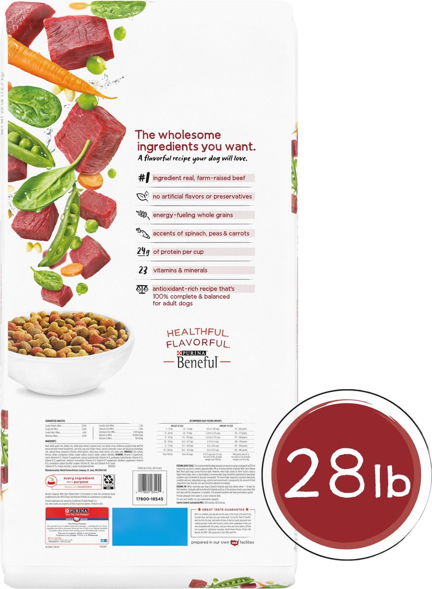 PURINA BENEFUL Originals with FarmRaised Beef Real Meat Dog Food, 28