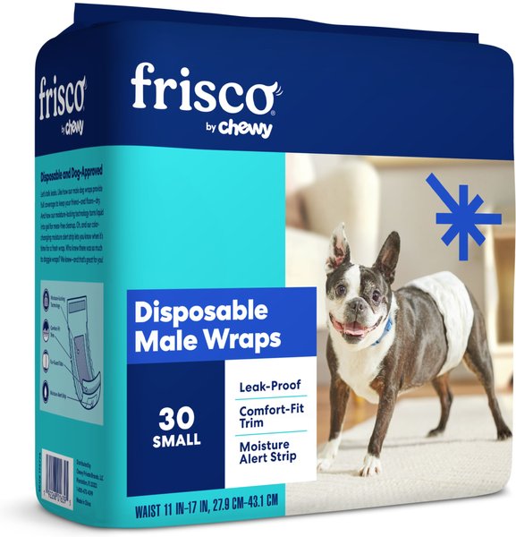 Frisco Disposable Male Dog Wraps, Small, 30 count slide 1 of 8