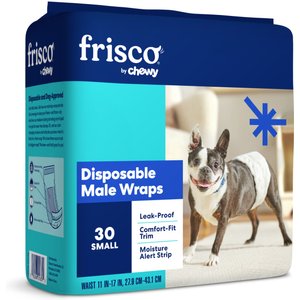 Frisco Disposable Male Dog Wraps, Small, 30 count