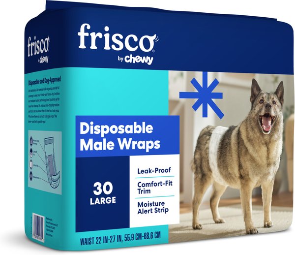 Frisco Disposable Male Dog Wraps, Large,30 count slide 1 of 8
