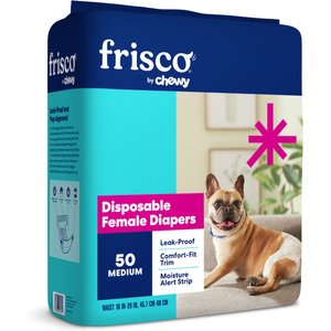 Frisco Disposable Female Dog Diapers, Medium, 50 count