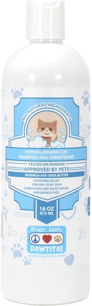 Pawtitas Organic Sheabutter & Oatmeal Cat Shampoo & Conditioner, 16-oz bottle slide 1 of 9