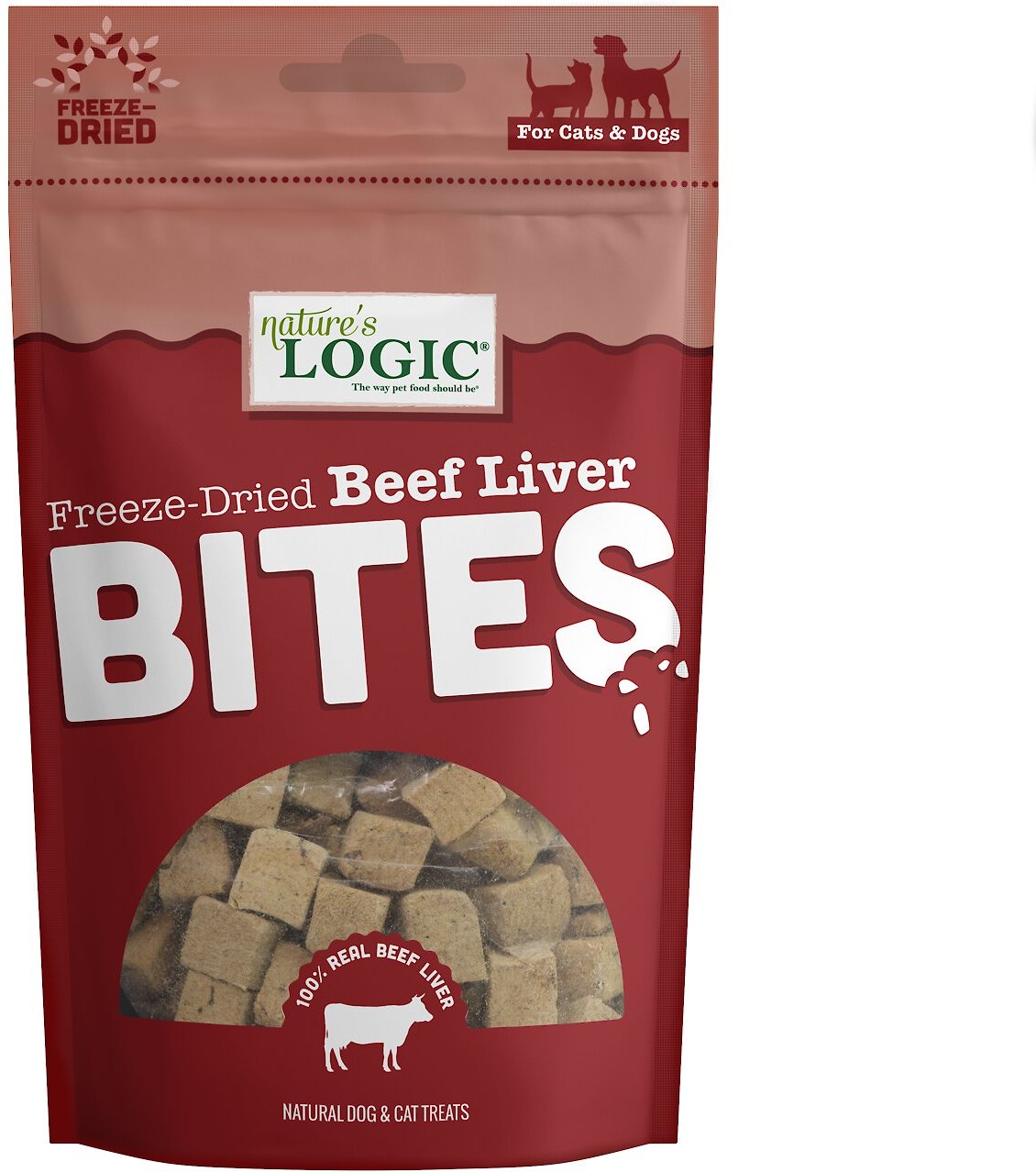 NATURE'S LOGIC Beef Liver Bites FreezeDried Dog & Cat Treats, 2.25oz
