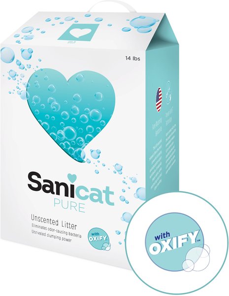 Sanicat Oxify Pure Unscented Clumping Clay Cat Litter, 14-lb box slide 1 of 2