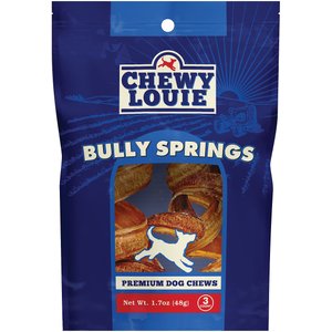 Chewy Louie Bully Springs Dog Treat, 3 count