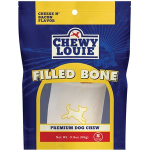 Chewy Louie Cheese & Bacon Flavor Small Filled Bone Dog Treat, 1 count