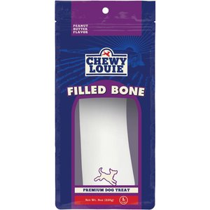 Chewy Louie Peanut Butter Butter Flavor Filled Bone Dog Treat, Large
