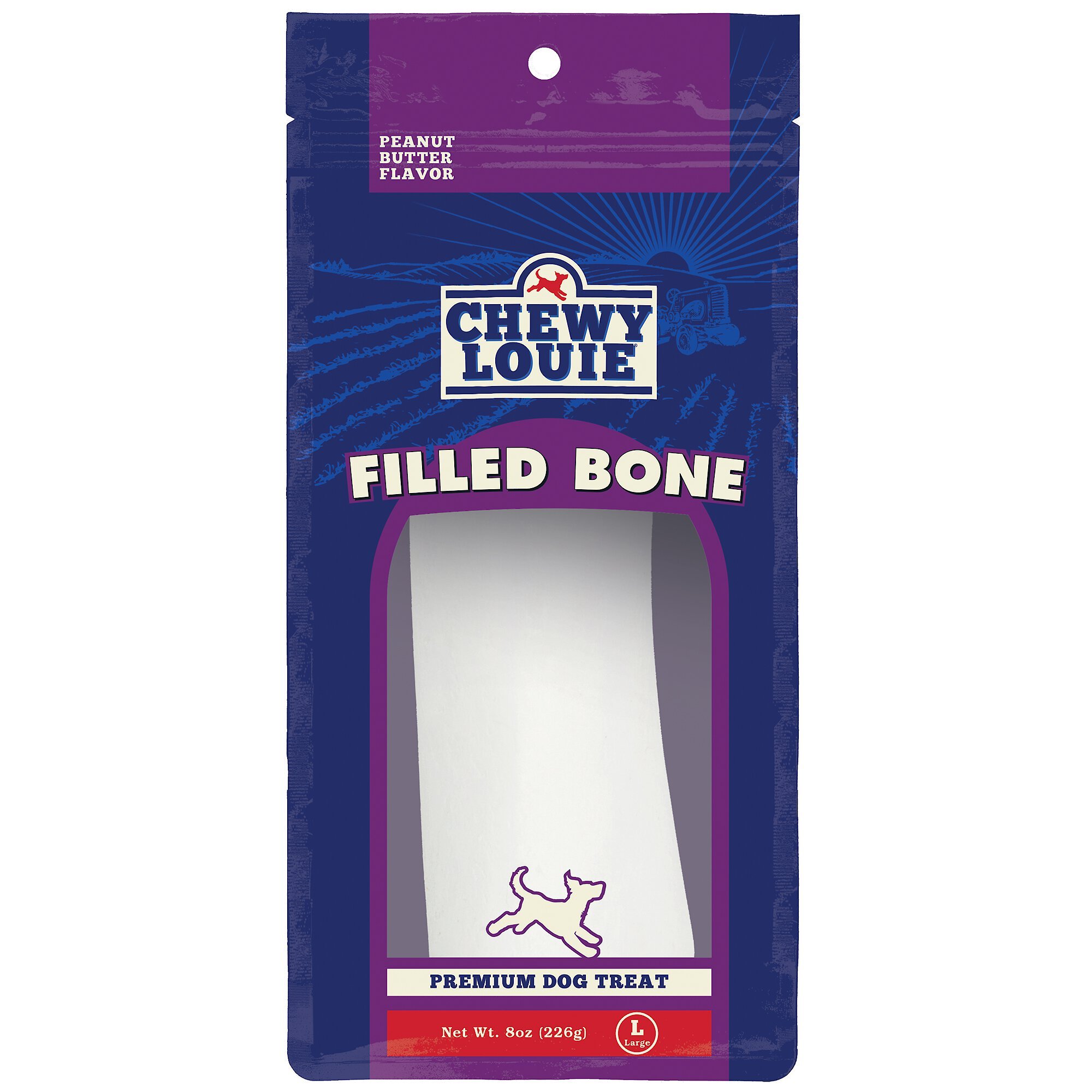 CHEWY LOUIE Peanut Butter Butter Flavor Filled Bone Dog Treat