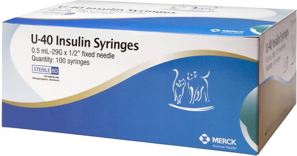Merck Insulin Syringes U-40 0.5-in x 29G, 0.5-cc, 100 syringes slide 1 of 5
