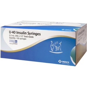 Merck Insulin Syringes U-40 29 Gauge x 0.5-in, 0.5 mL, 100 syringes