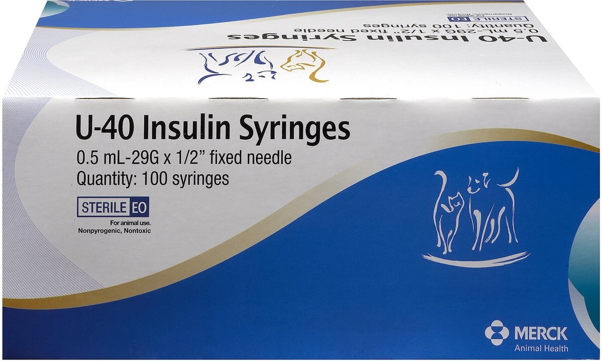 MERCK Insulin Syringes U40 0.5in x 29G, 0.5cc, 100 syringes