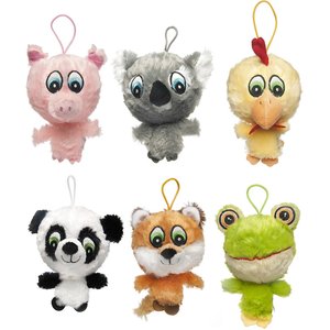 Multipet Knobby Noggins Squeaky Plush Dog Toy, Character Varies