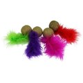 Multipet Compressed Catnip Ball & Feather Cat Toy with Catnip, Color Varies