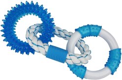 Multipet Canine Clean Mint Rings Tough Dog Chew Toy, Blue