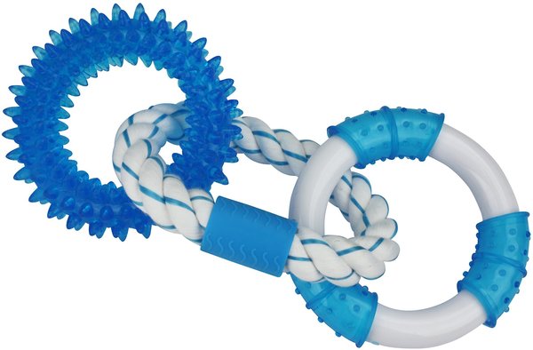 Multipet Canine Clean Mint Rings Tough Dog Chew Toy, Blue slide 1 of 1