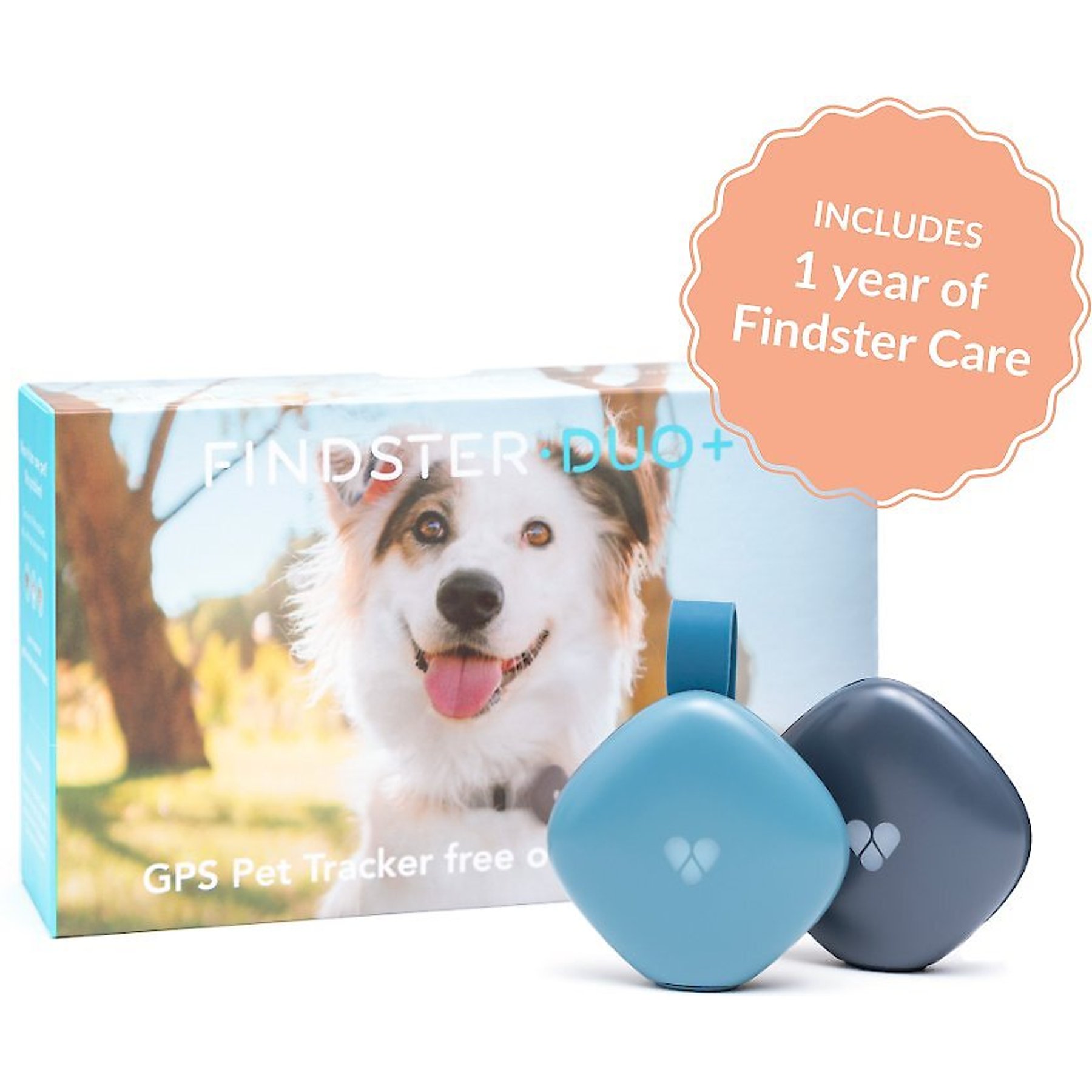 FINDSTER Duo Dog Cat GPS Tracker Activity Monitor 1 Year