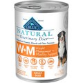 Blue Buffalo Natural Veterinary Diet W+M Weight Management + Mobility Support Grain-Free Wet Dog Food, 12.5-oz, case of 12