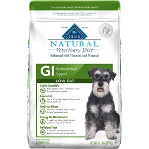 Blue Buffalo Natural Veterinary Diet GI Gastrointestinal Support Low Fat Dry Dog Food, 22-lb bag