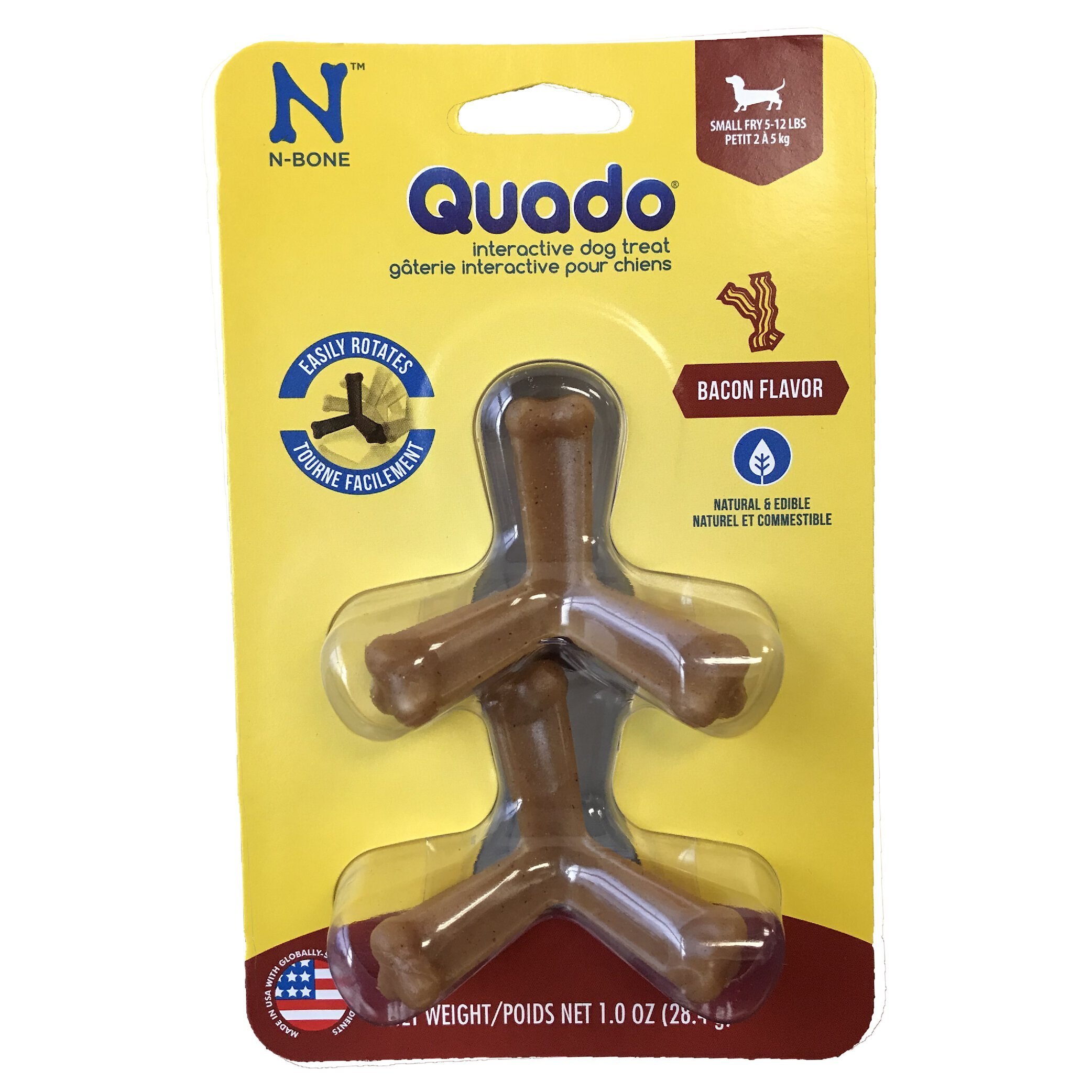 NBONE Quado Interactive Bacon Flavored Small Dental Dog Treats, 2