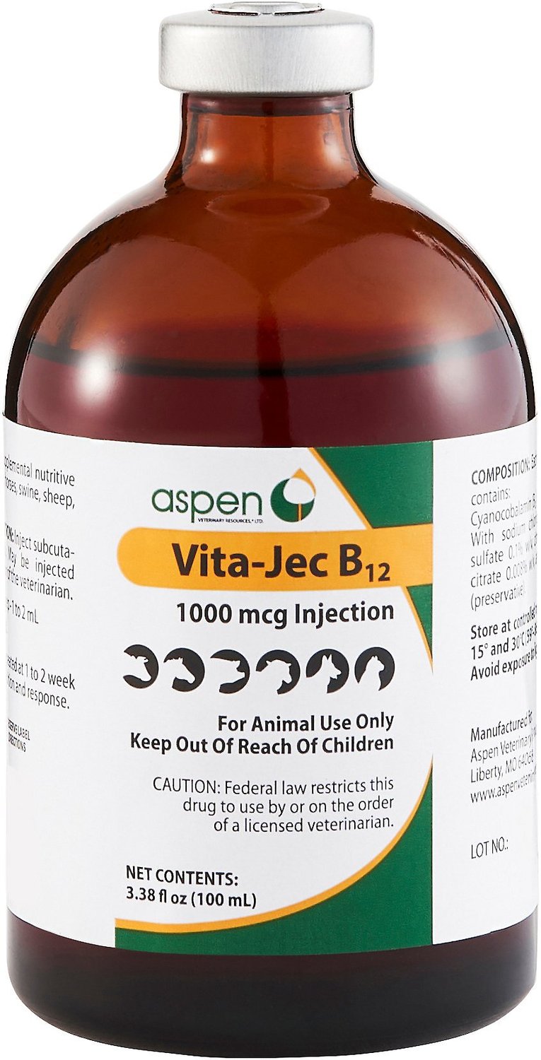 VITA-JEC Vitamin B12 For Dogs, Cats & Horses, 1000-mcg/mL, 100-mL ...