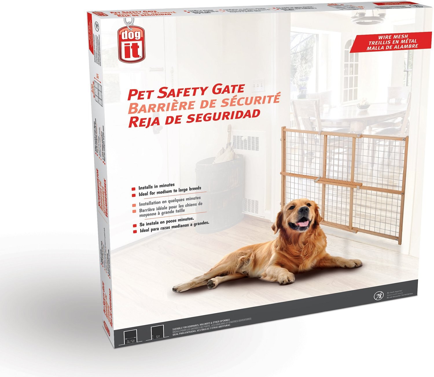DOGIT Wire Mesh Pet Safety Gate