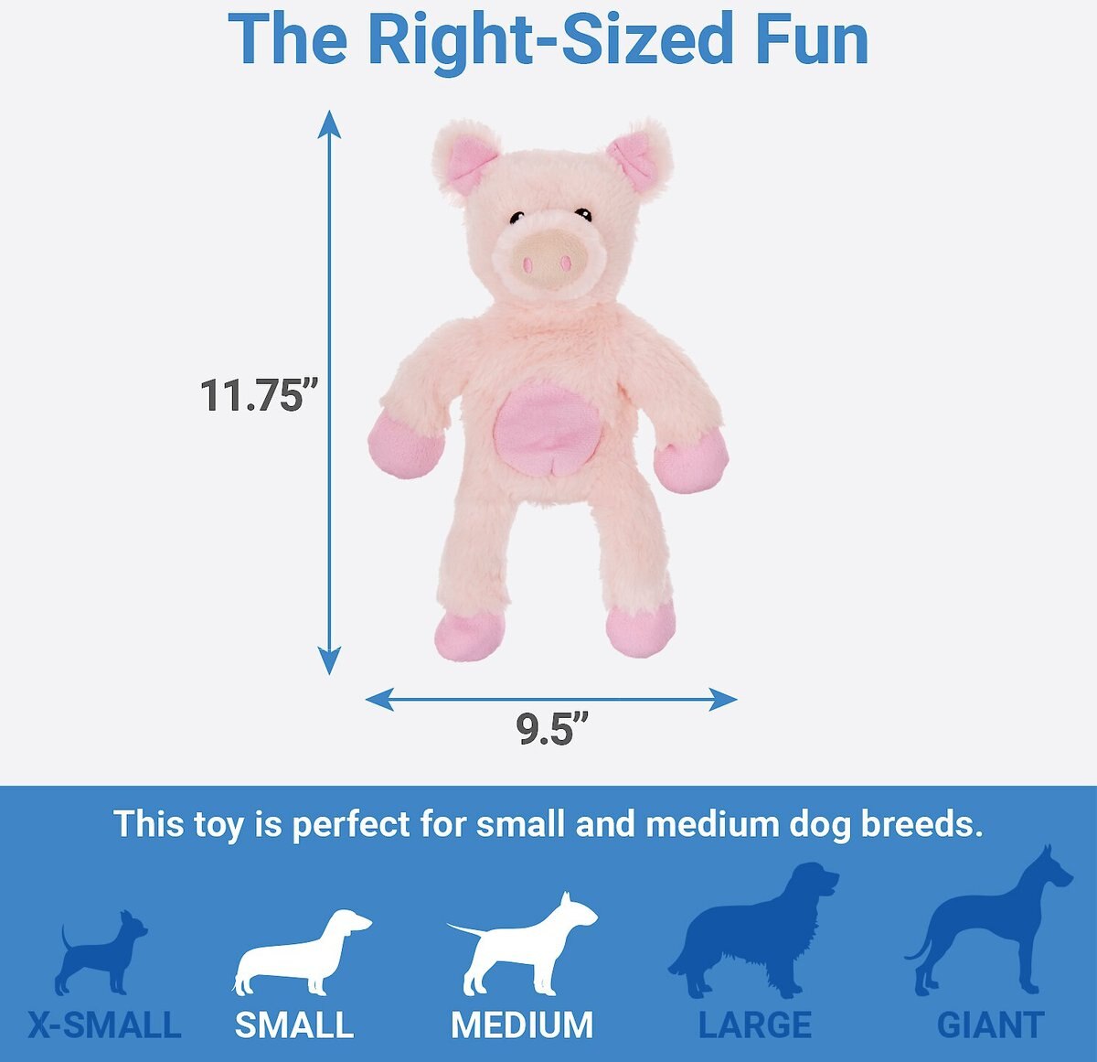 FRISCO Plush with Inside Rope Squeaking Pig Dog Toy