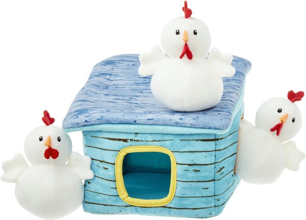 Frisco Chicken Coop Hide & Seek Puzzle Plush Squeaky Dog Toy, Small/Medium slide 1 of 6