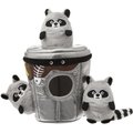Frisco Trash Can & Raccoons Hide & Seek Puzzle Plush Squeaky Dog Toy, Small/Medium