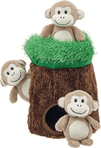Frisco Monkeys in Tree Hide & Seek Puzzle Plush Squeaky Dog Toy, Regular slide 1 of 5