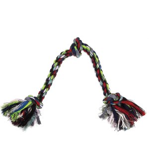 Booda Bone & Tug 3-Knot Rope Dog Toy, Multicolor, Large