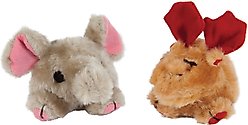 Zoobilee Squatter Moose & Elephant Plush Puppy Toy, 2 count
