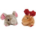 Zoobilee Squatter Moose & Elephant Plush Puppy Toy, 2 count