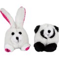 Zoobilee Squatter Panda & Rabbit Plush Puppy Toy, 2 count