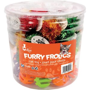 Cat Love Furry Frolics Plastic Ball Cat Toy with Catnip, 72 count