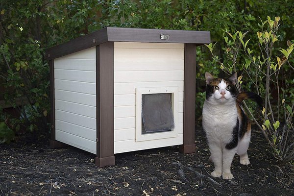 New Age Pet ECOFLEX Outdoor Cat House Shelter, Tan slide 1 of 9