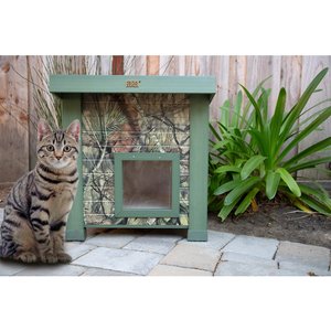 New Age Pet ECOFLEX Outdoor Cat House Shelter, Mossy Oak