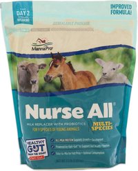 Manna Pro Nurse All Multi-Species Milk Replacer + Probiotics Livestock & Horse Supplement, 3.5-lb bag