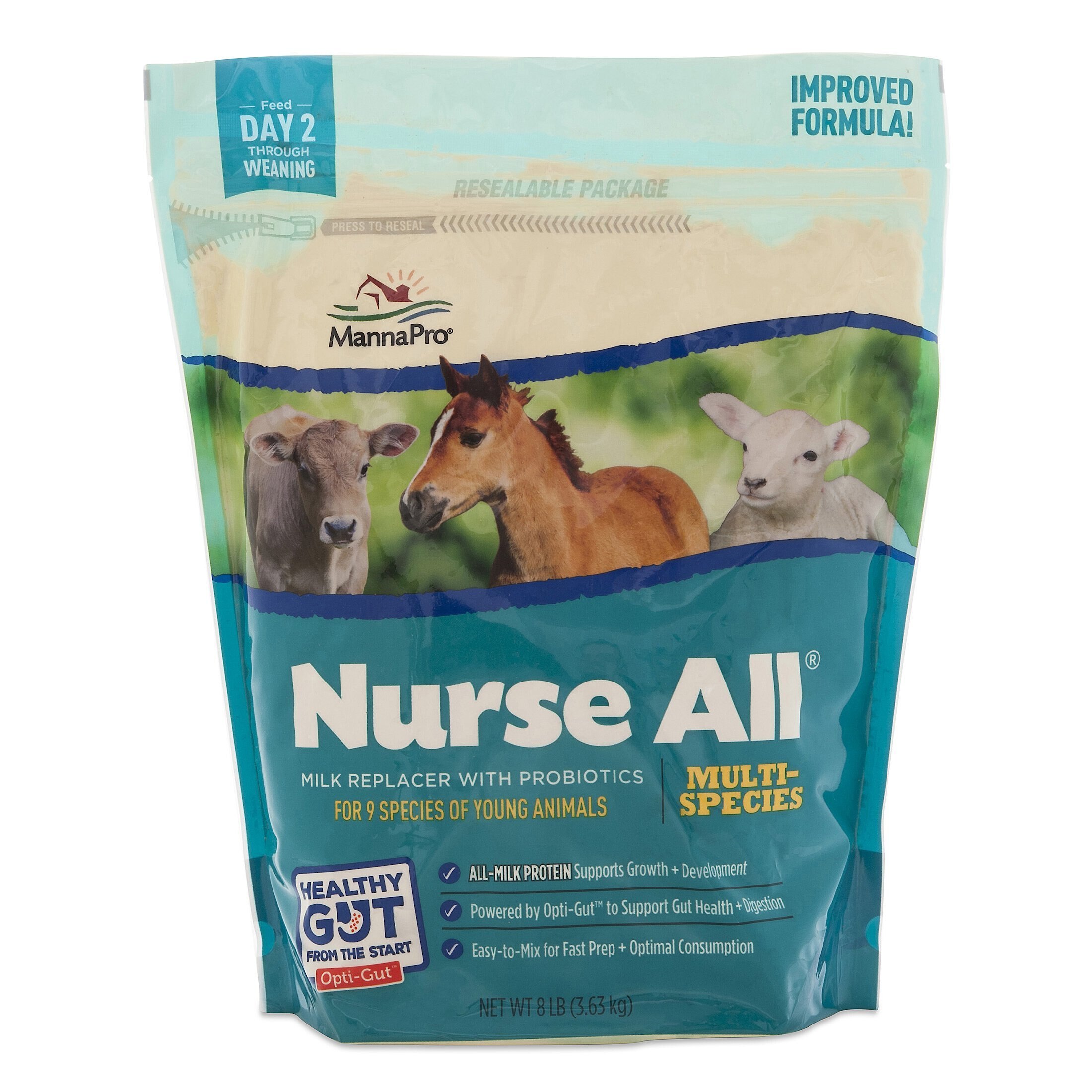 MANNA PRO Nurse All Multi-Species Milk Replacer + Probiotics Livestock ...