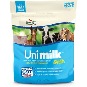 Manna Pro Unimilk Multi-Species Milk Replacer + Probiotics Livestock & Horse Supplement, 3.5-lb bag