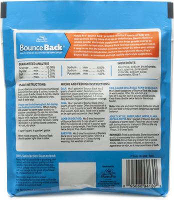 Show full view: Manna Pro Bounce Back Multi-Species Recovery Livestock & Horse Supplement, 4-oz bag slide 2 of 4