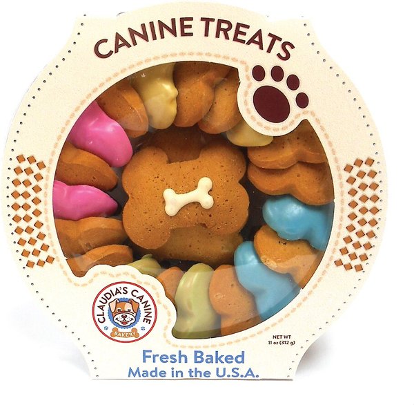 Claudia's Canine Bakery Carousel of Canine Party Bones Baked Dog Treats, 11-oz tub slide 1 of 3