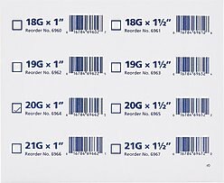 Dynarex Hypodermic Thin Wall 20 Gauge Needles, 1 Inch, 100 count slide 2 of 4
