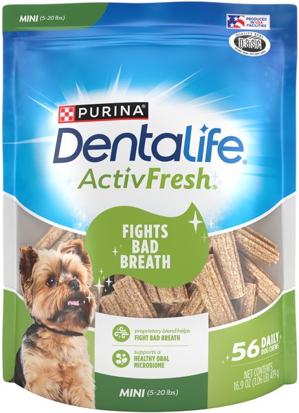 DentaLife ActivFresh Daily Oral Care Mini Dental Dog Treats, 56 count slide 1 of 11