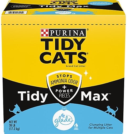 Tidy Max Glade Clear Springs Scented Clumping Clay Cat Litter, 38-lb box
