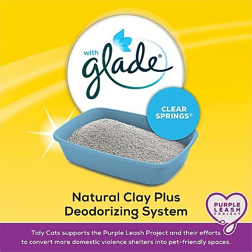 Tidy Max Glade Clear Springs Scented Clumping Clay Cat Litter, 38-lb box